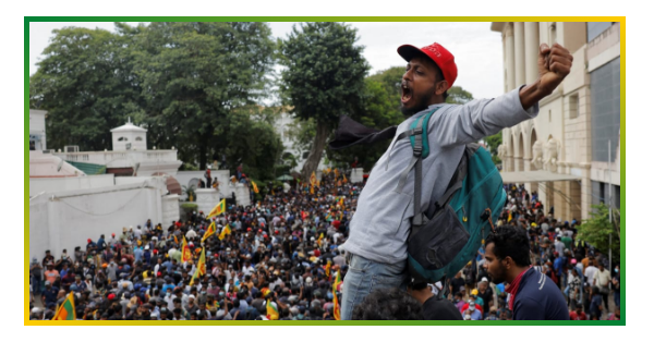 Srilankan people protesting