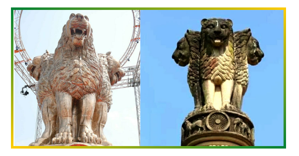 old and new Ashoka PIllar